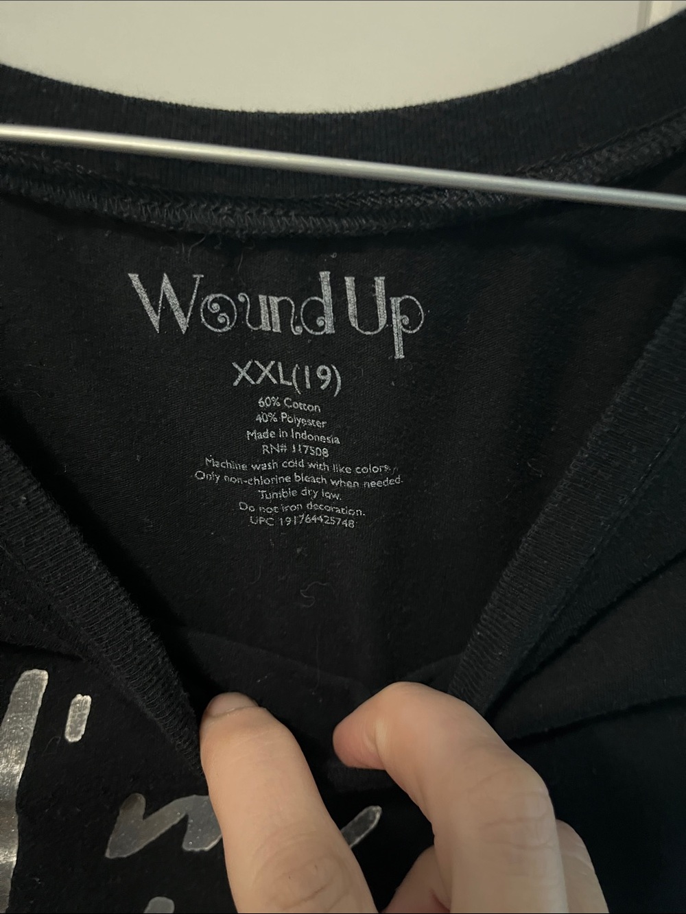 Wound Up Black Short-Sleeve Tee with Metallic Script - Picture 2 of 3